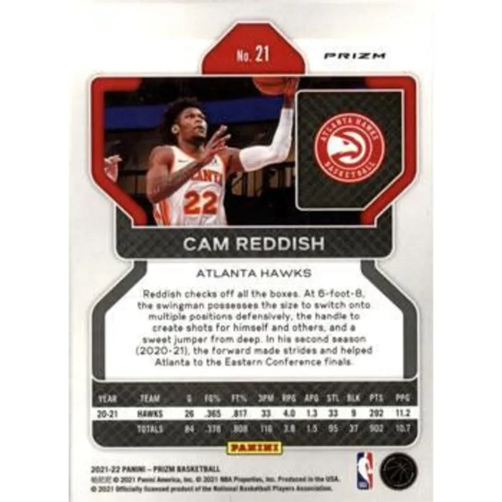 2021-22 Panini Silver Prizm Cam Reddish 21 Atlanta Hawks